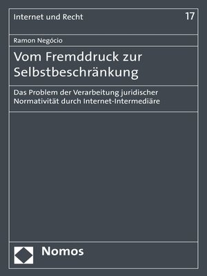 cover image of Vom Fremddruck zur Selbstbeschränkung